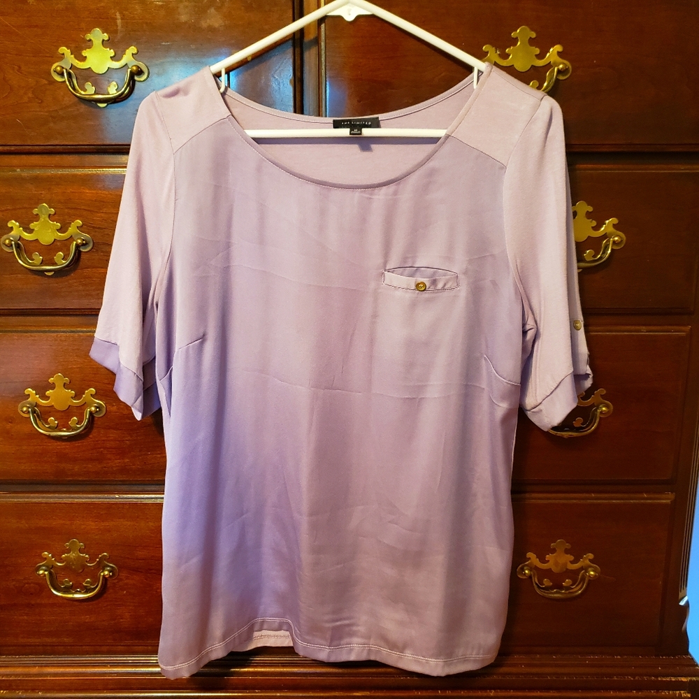 The Limited Mixed Media Top, Lavender, Medium